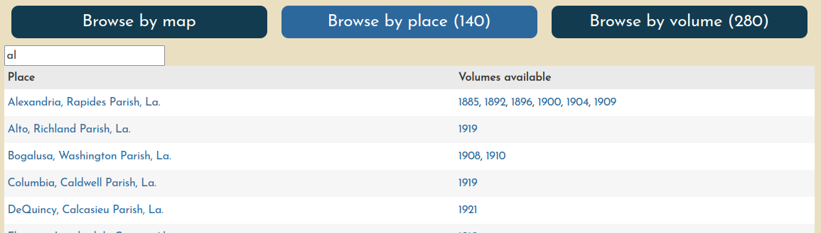 Browse by map interface