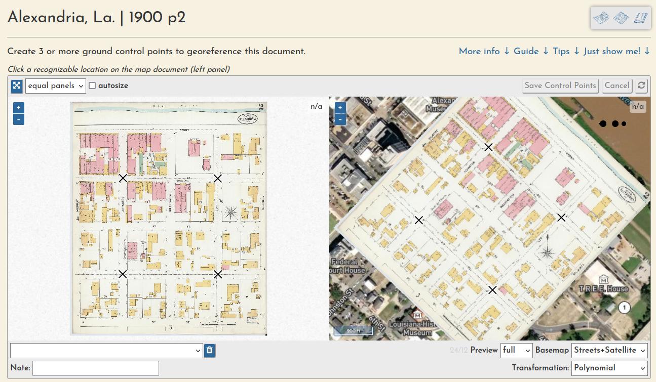 Georeferencing interface