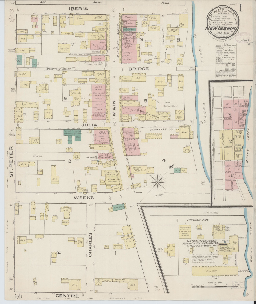 Sheet 1 of New Iberia, La., 1885
