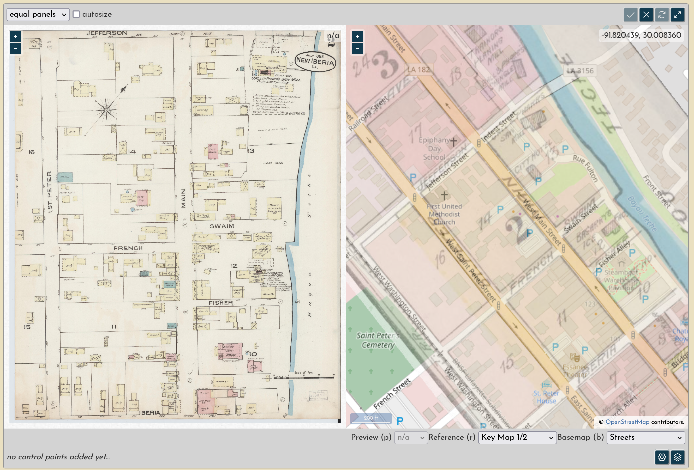 Georeferencing page 2, the key map is automatically added as a reference layer