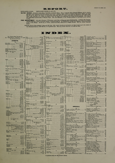 Street and specials index for Detroit atlas