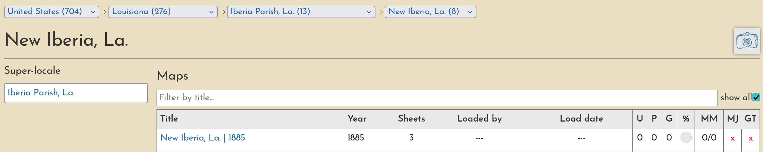 listing maps of New Iberia