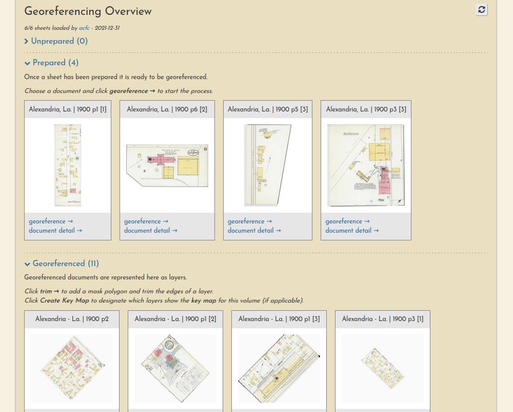 Volume Summary - Georeferencing Overview